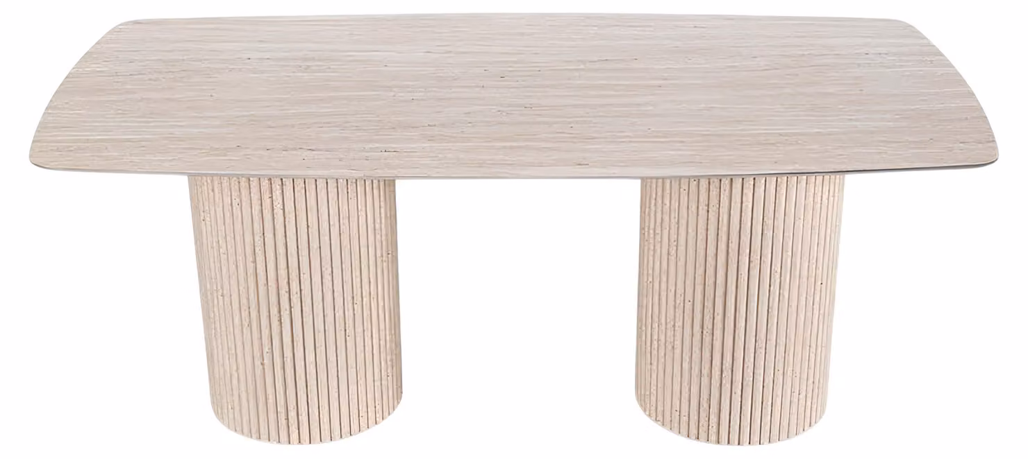 Tavolo da pranzo beige arrotondato Tavolo in legno Sala da pranzo Mobili di design