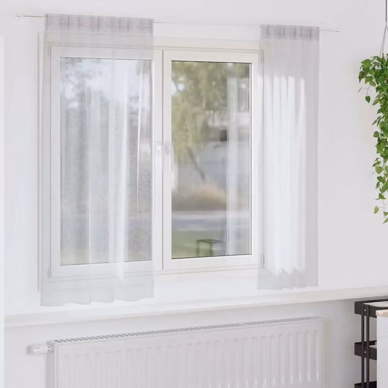 Set di 2 tendine velate vidaXL in poliestere grigio, L: 175 cm, H: 140 cm