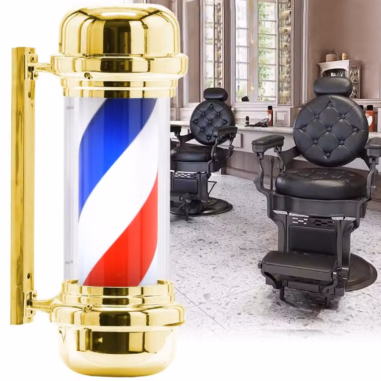 Plafon colonna lampada LED barbershop insegna pubblicitaria salone 68cm