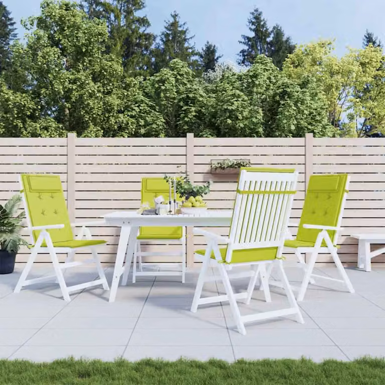 Set di 4 cuscini per schienale alto vidaXL in tessuto Oxford verde, traspirante e idrorepellente con imbottitura in schiuma