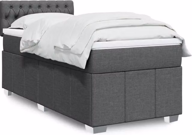 Giroletto a Molle con Materasso Grigio Scuro 80x200 cm Tessuto 3289203