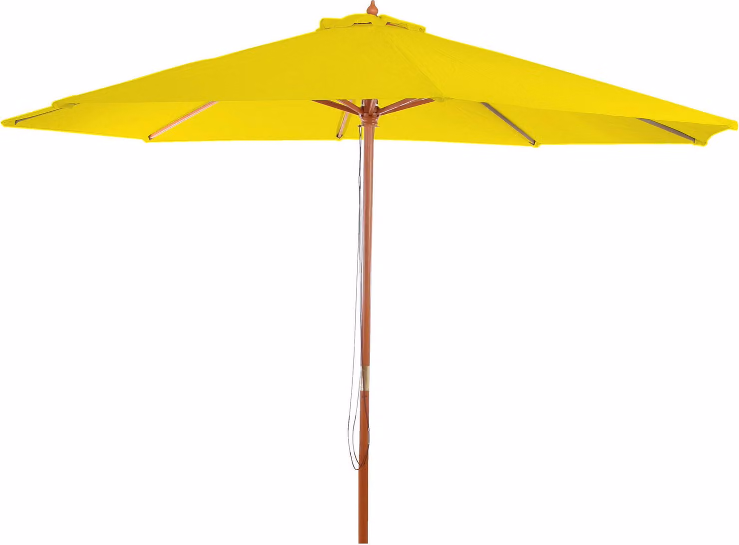 Ombrellone Florida, ombrellone da giardino, Ø 3,5m poliestere/legno 7kg ~ giallo