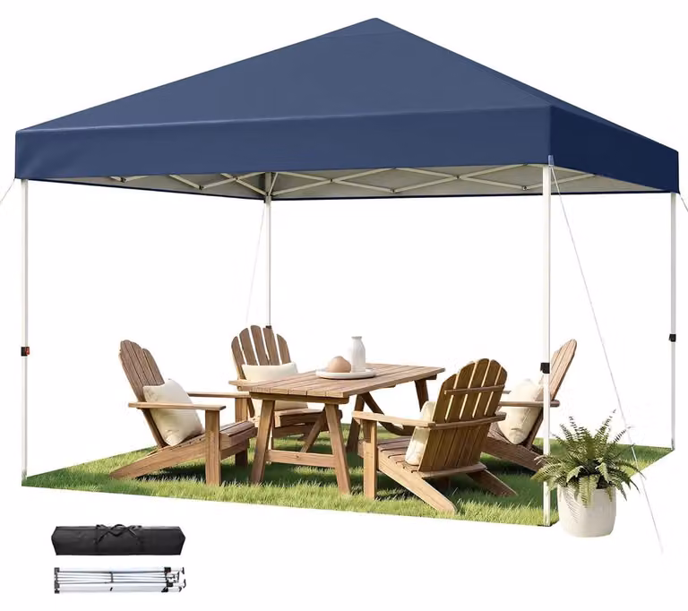 Gazebo da esterno 3x3 metri, impermeabile, con protezione UV 50+, regolabile in altezza, colore blu
