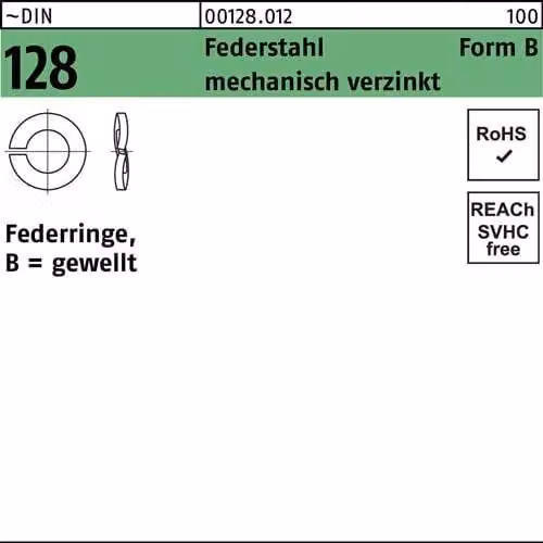 Rondelle elastiche Reyher DIN 128 Federst. B 3 mech Zn 001280120030000 (1000 pz.)