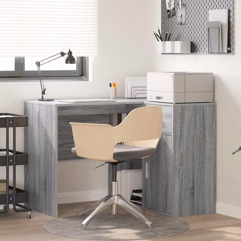 Maison Exclusive - Scrivania ad angolo con cassetto Grigio Sonoma 102 x 88 x 75 cm