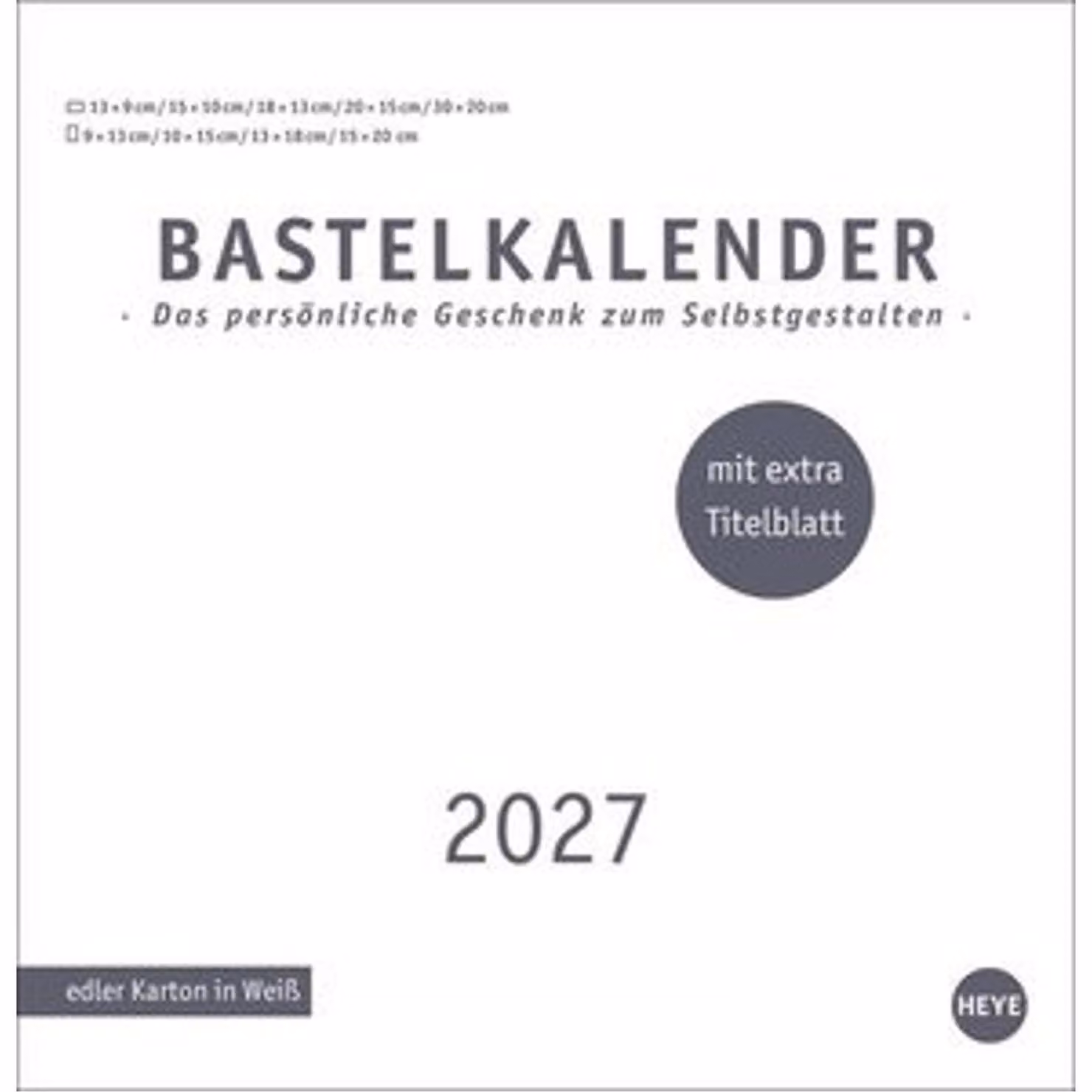 Calendario fai da te Premium bianco grande 2027