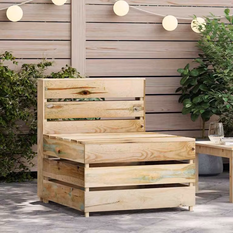 vidaXL Divano Centrale da Giardino su Pallet Legno di Pino Impregnato