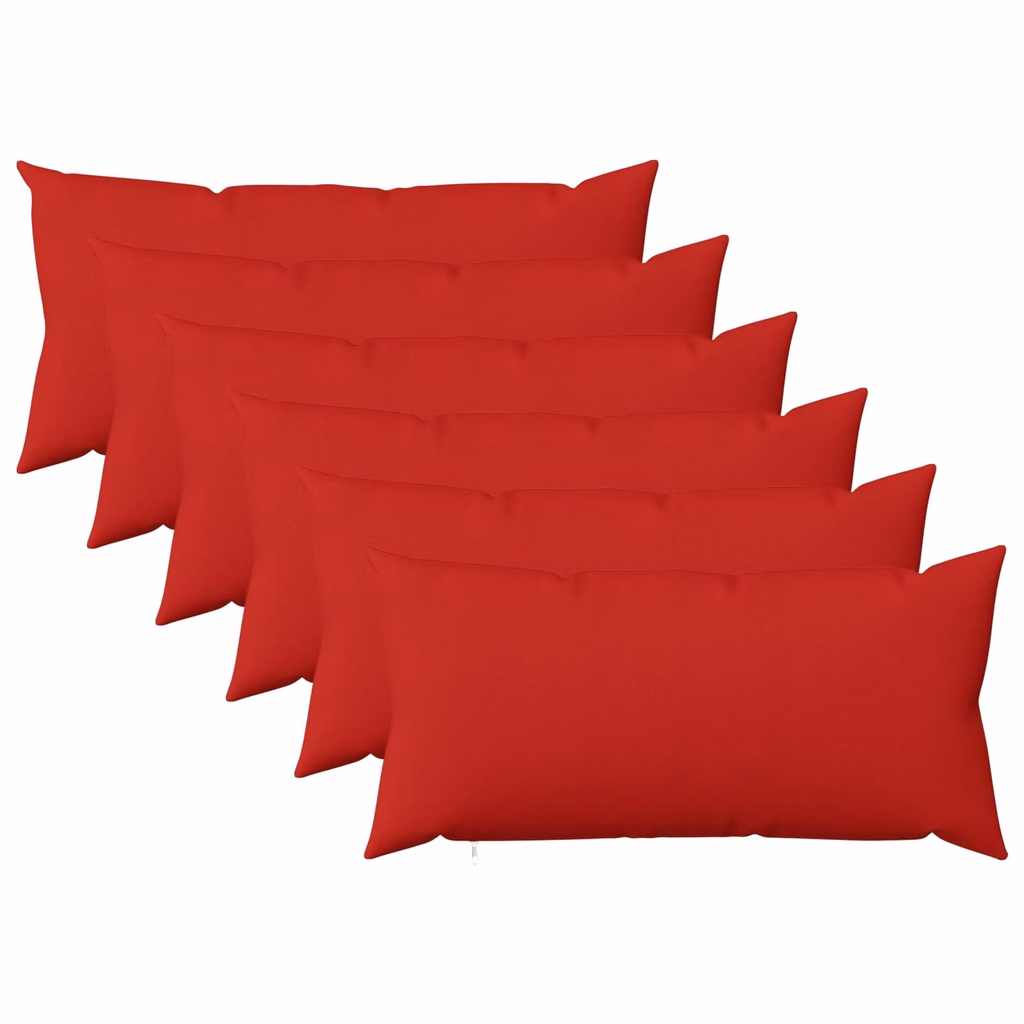 Set di 6 federe vidaXL HEERLEN rosse in poliestere, L 40 cm x P 80 cm