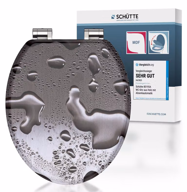 SCHÜTTE. Sedile per WC in MDF ACCIAIO GRIGIO, con chiusura ammortizzata