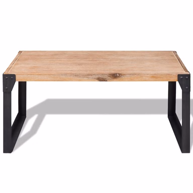 Tavolino da Salotto in Legno Massello di Acacia 100x60x45 cm