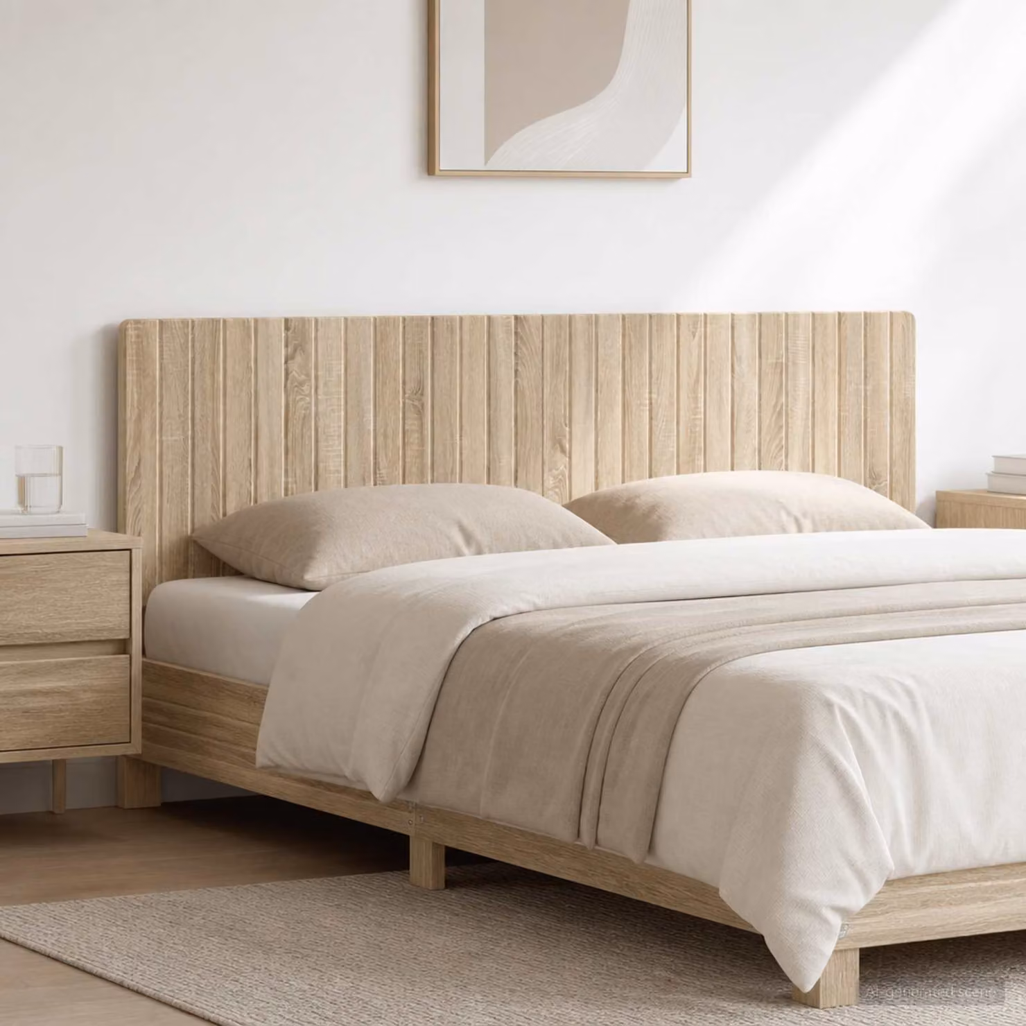 Testiera da muro vidaXL ZWOLLE in legno ingegnerizzato Rovere Sonoma con ripiano integrato, marrone, L: 180 cm, H: 50 cm, P: 15,8 cm