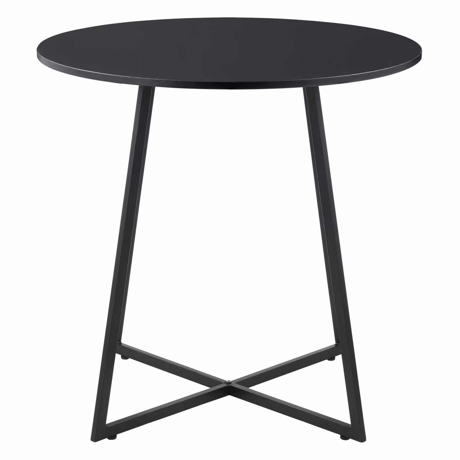 Tavolo da pranzo In And OutdoorMatch Blaze - Rotondo - 78x80 cm - Nero - MDF e acciaio - Design moderno