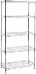 Scaffale arredo LUX in metallo color argento cromo lucido L: 75 cm, H: 160 cm