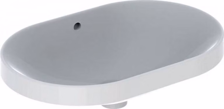 Geberit VariForm lavabo à encastrer elliptique, 600x400mm, sans trou de coulée, avec trop-plein, 500.729.00.2, 500.729.00.2