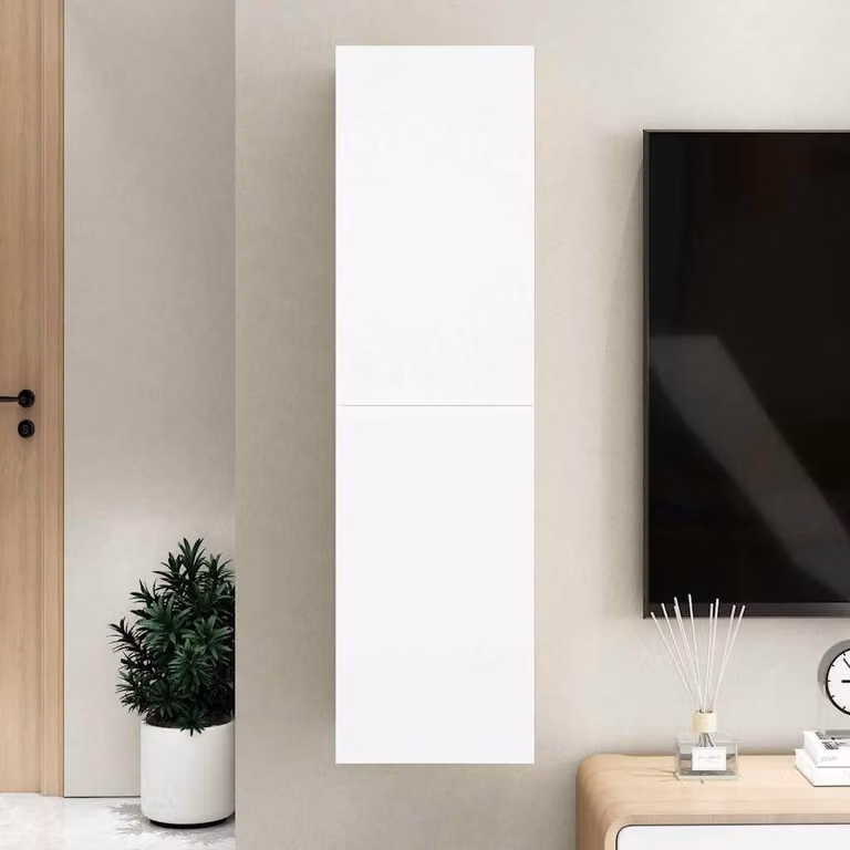 vidaXL Mobile Porta TV Moderno in Legno Multistrato Bianco L/P/H: 30,5 x 30 x 110 cm