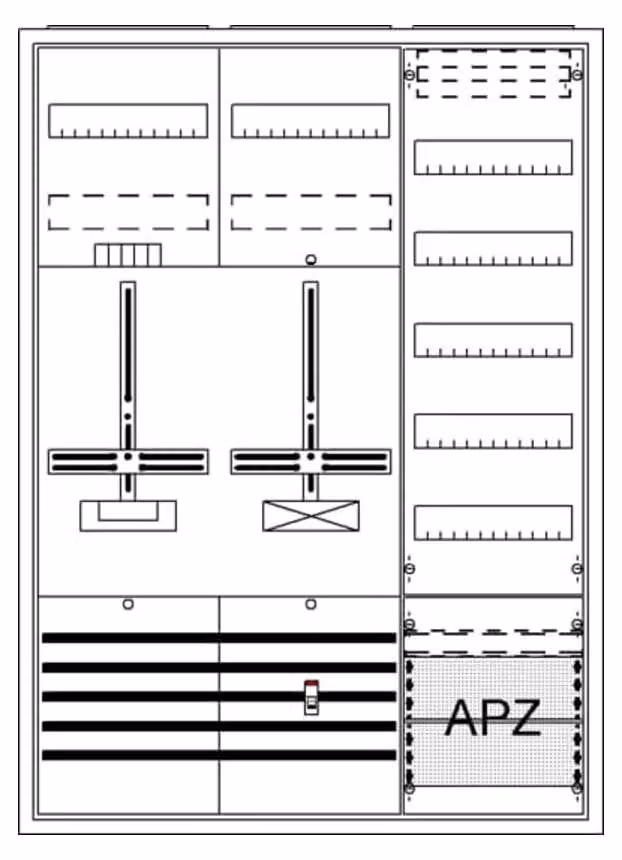Armadio completo AP3Pkt.A371Z1S1V5A2 - Armadio contatori attrezzato IP31 1100x800mm DA37BC
