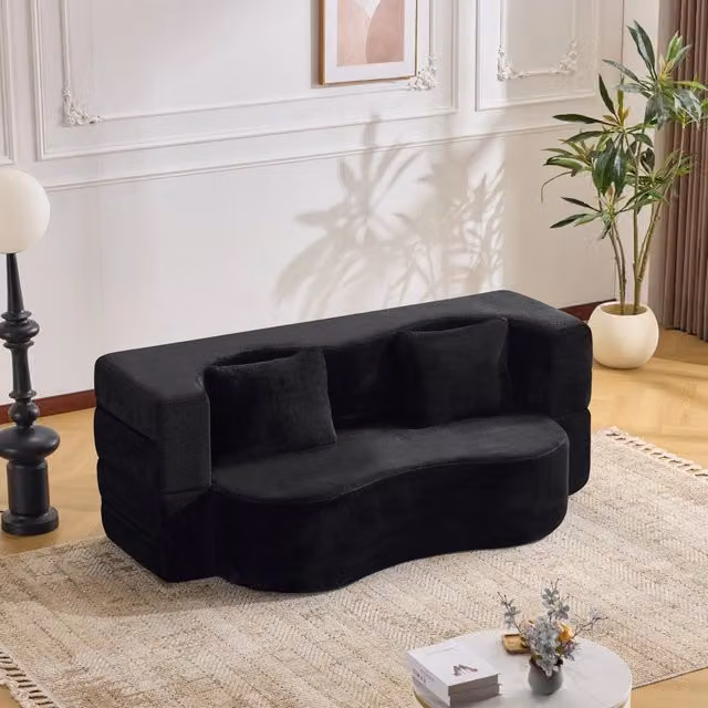 Divano Letto Futon Pieghevole ¨C MINIMAL ¨C Nero