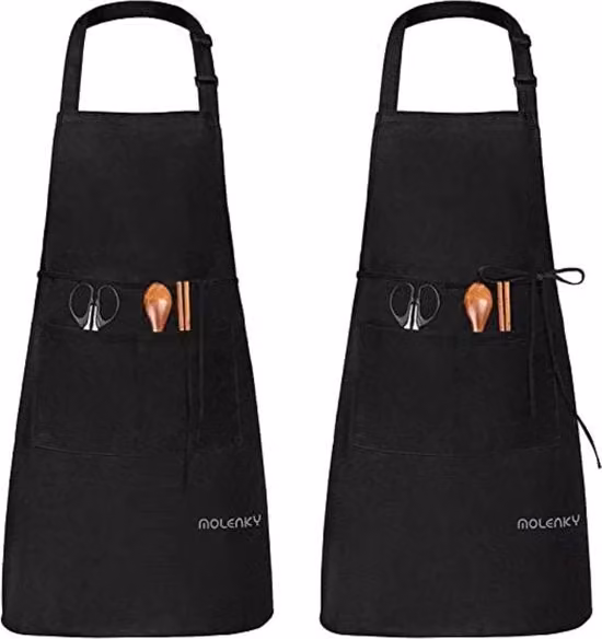 Kit di 2 grembiuli da cucina Molenky per adulti in cotone colore nero