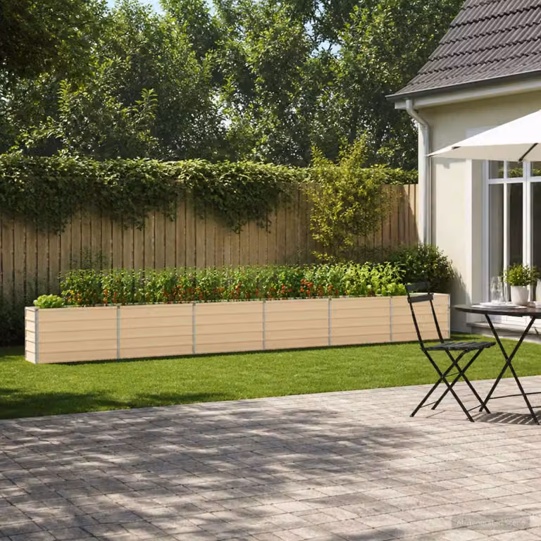 Letto rialzato da giardino vidaXL in metallo color beige L: 600 cm, P: 40 cm, H: 55 cm