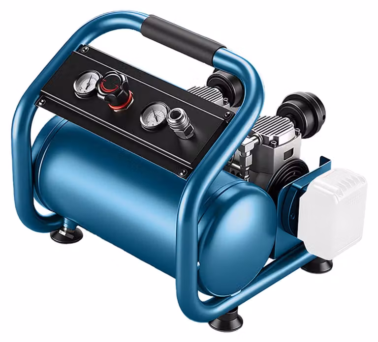 Compressore portatile Accu - Serbatoio da 9 litri - Pressione massima di esercizio: 7,5 bar - Senza olio - Adatto per utensili pneumatici
