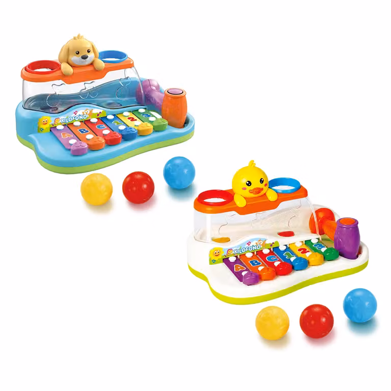 TU GIOCHI Xilofono Pet Friends Multicolore con Martelletto e Palline per il Gioco Sensoriale e l'Apprendimento dai 6 Mesi