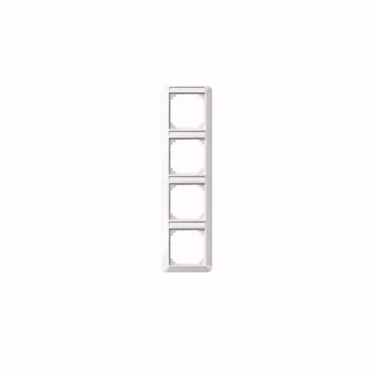 Cornice da 1 m, a 4 scomparti con portaetichette, montaggio verticale, bianco polare lucido