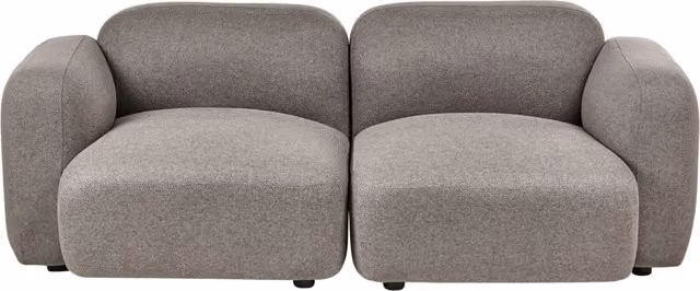 Divano a 3 posti BELIANI in tessuto Bouclé grigio scuro con stile scandinavo, L: 195 cm, P: 94 cm, H: 71 cm