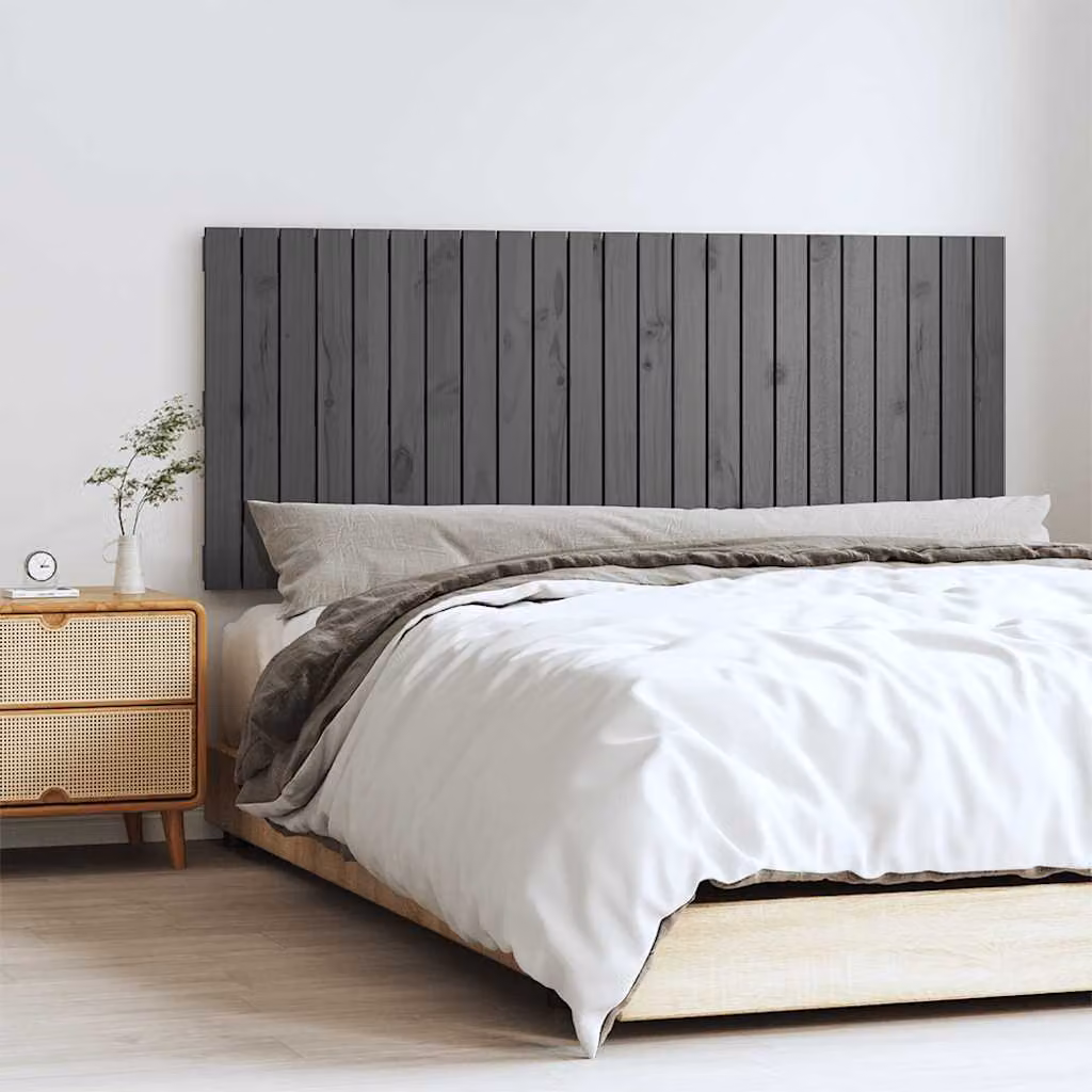 Testiera da parete vidaXL in legno massello di pino grigio L: 147 cm, P: 3 cm, H: 60 cm