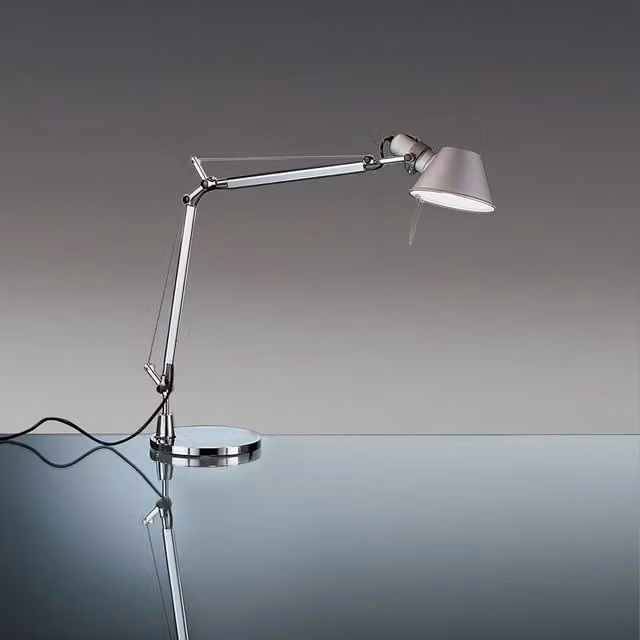 Artemide Tolomeo Mini Lampada da tavolo regolabile in alluminio bianca
