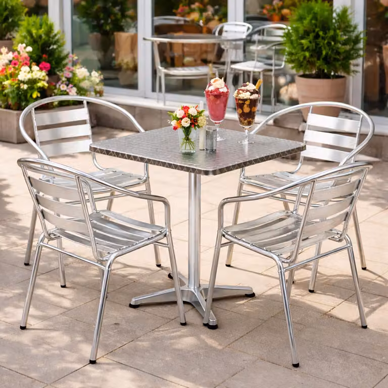 Set da bistrot 5 pezzi in alluminio