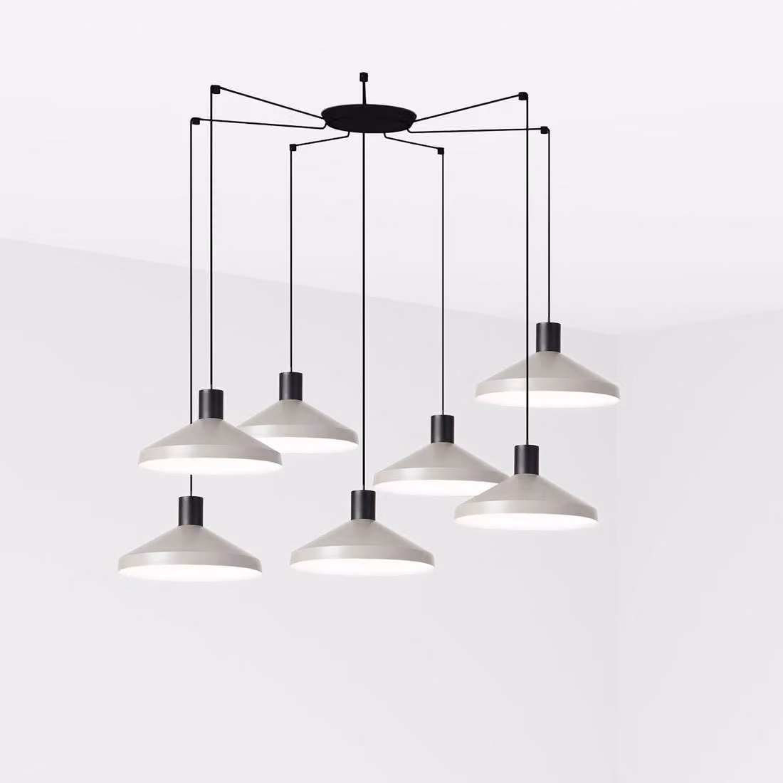 Faro Kombo Grigio Lampada a sospensione Ø400 1X E27 7L