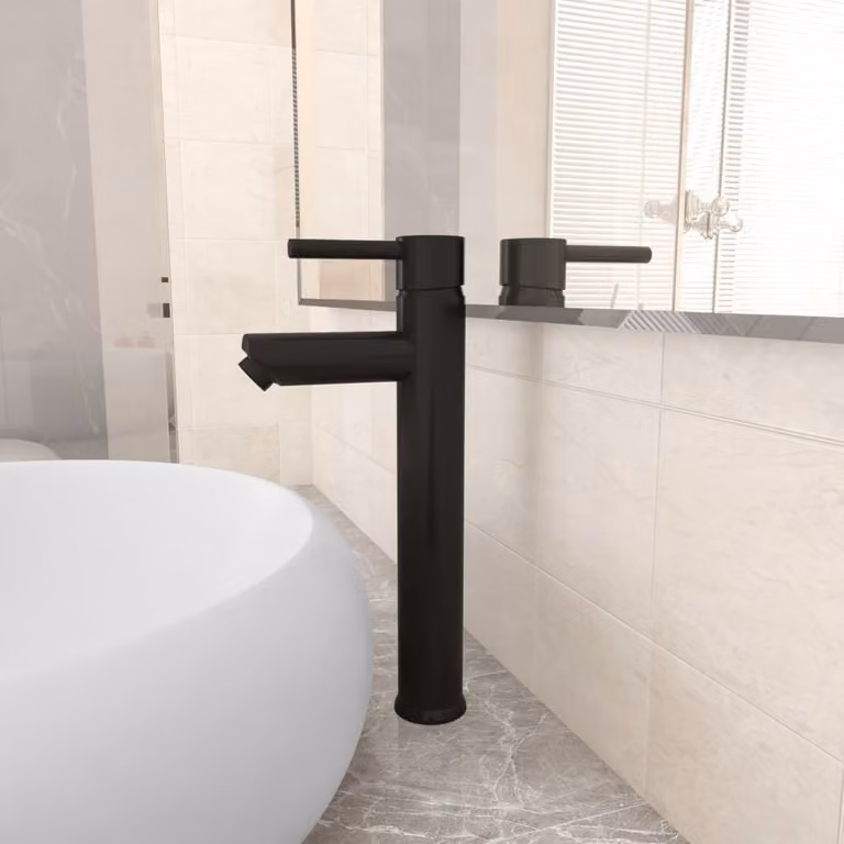 The Living Store Miscelatore bagno nero 12x30 cm