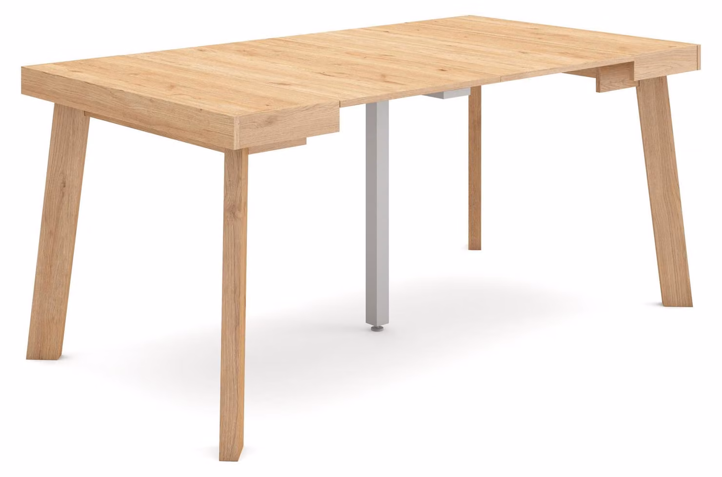 Tavolo consolle estendibile, finitura effetto legno di quercia, per 8 persone, lunghezza 160 cm