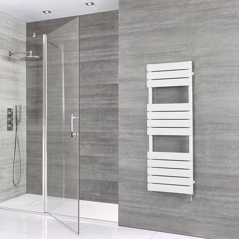 Scaldasalviette Elettrico di Design Bianco - 600mm x 400mm - Senza Copricavi - Elemento Elettrico Semplice