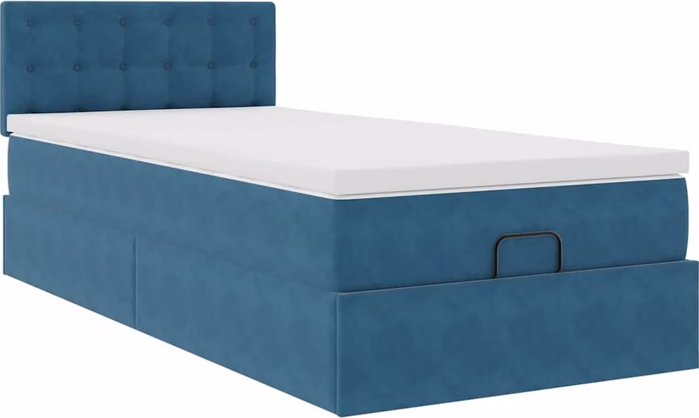 Struttura Letto Pouf con Materasso 100x200 cm Velluto