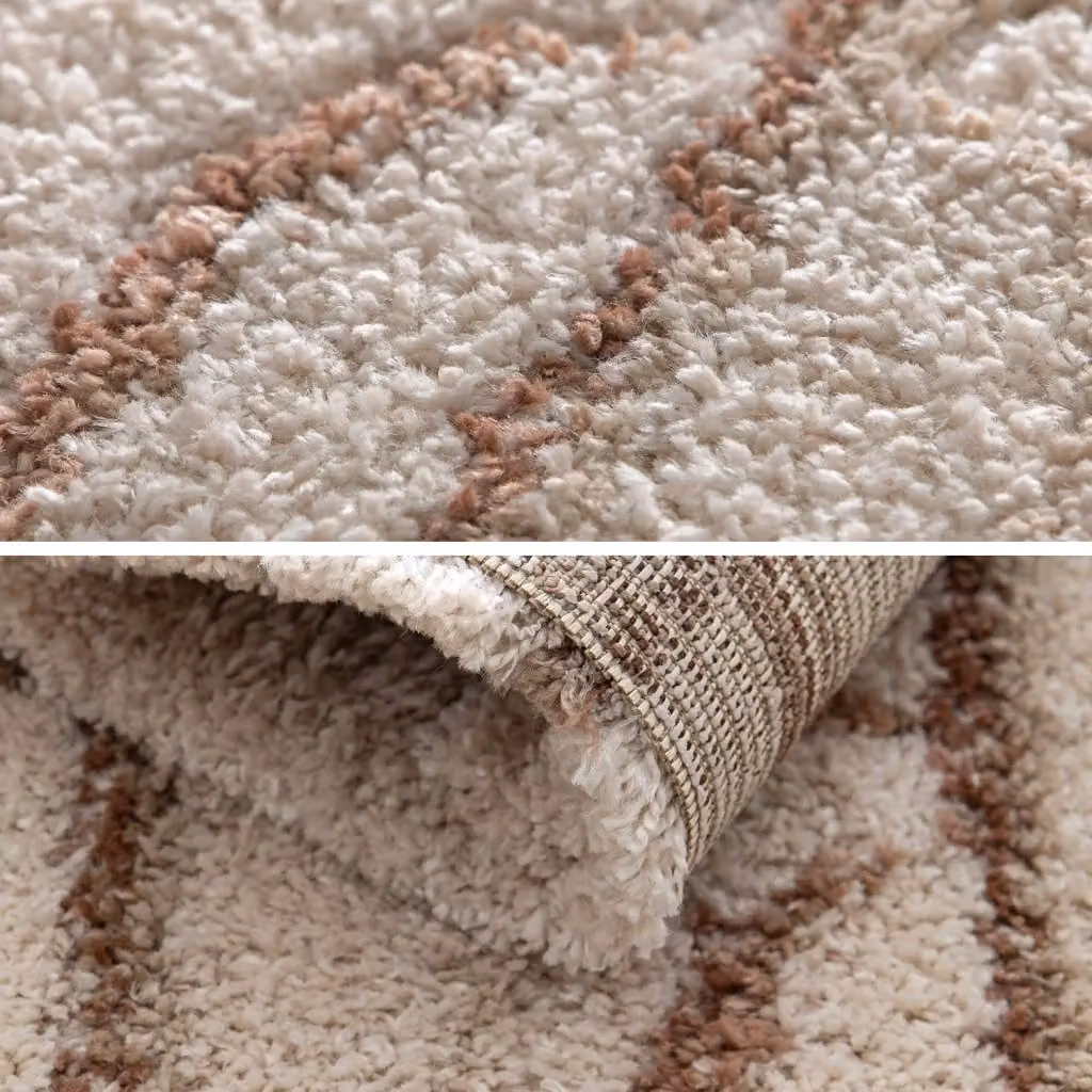 Tappeto da interno moderno con motivo grafico astratto SWEEEK nei colori beige, rosa e marrone – 2