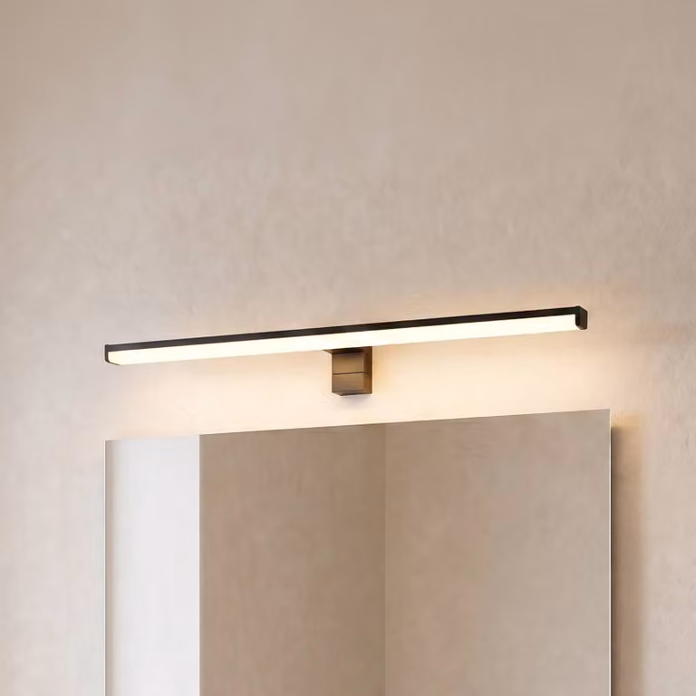 Trio Lighting Applique da parete Lino, Nero, Bagno, Alluminio, Moderno, Applique