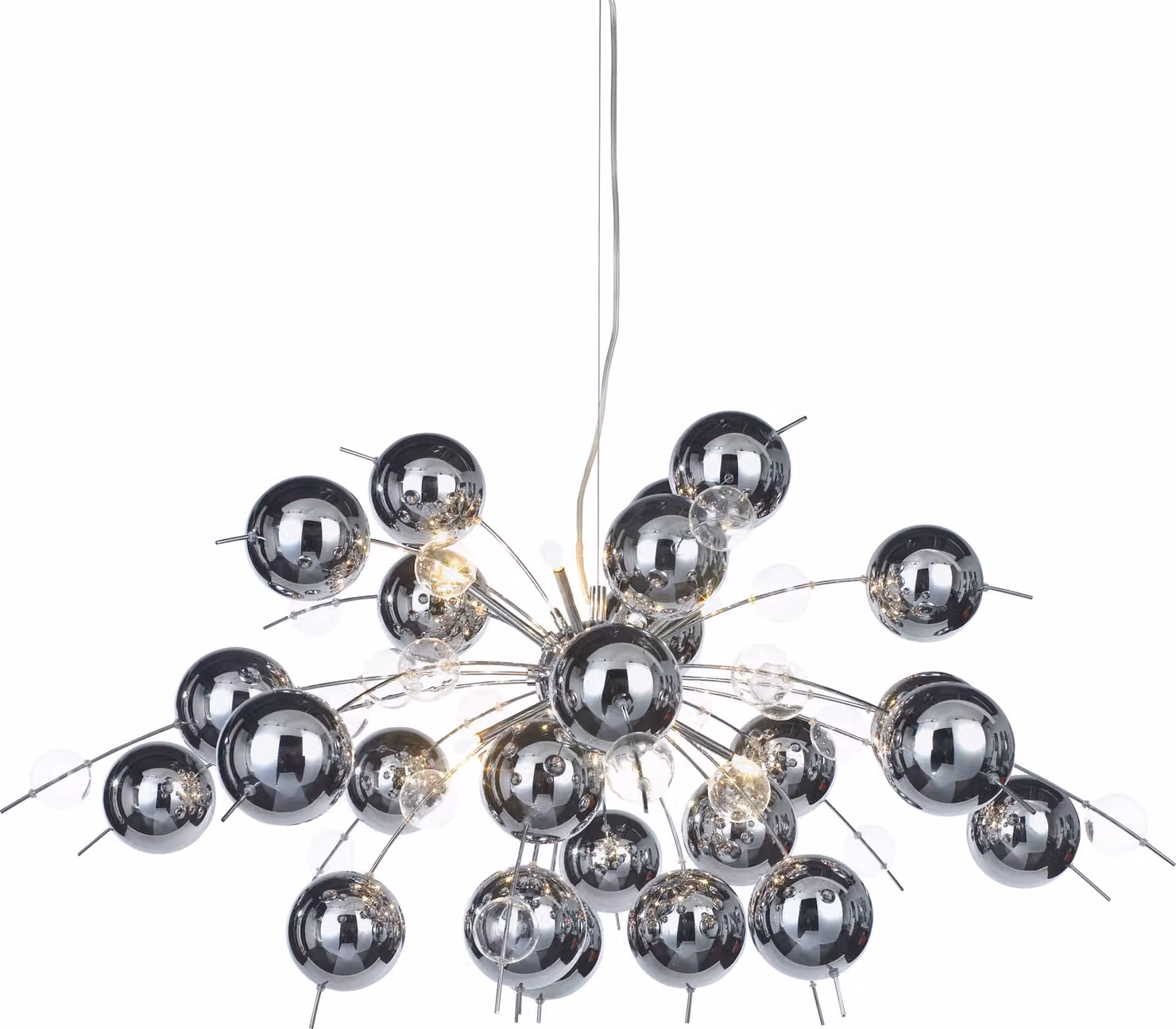 Lampada a sospensione Näve; colore: cromo, trasparente, cromo, 7030942