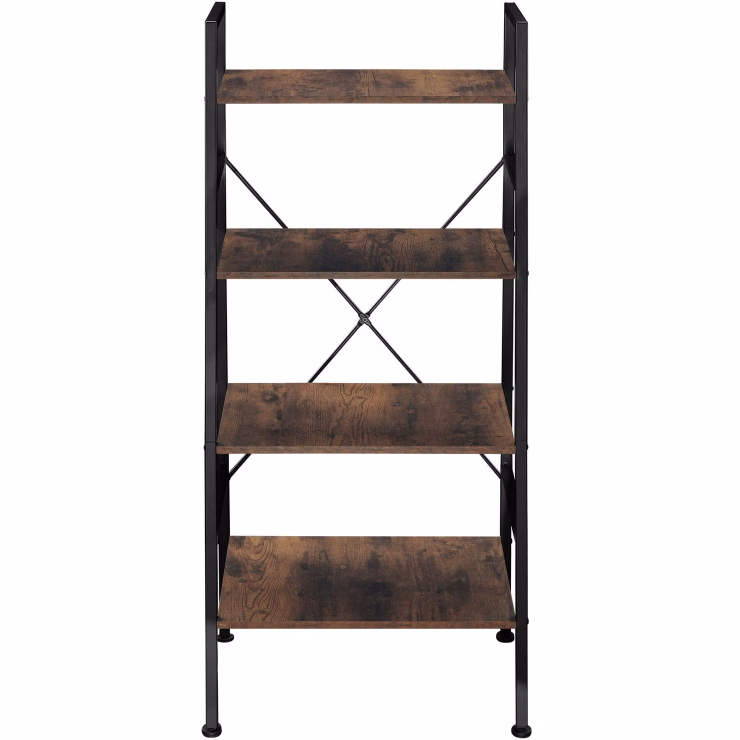 Scaffale a scala Newcastle Tectake in stile industriale con legno e metallo, marrone e nero, H: 139,0 cm, L: 57,5 cm, P: 35,5 cm – 3