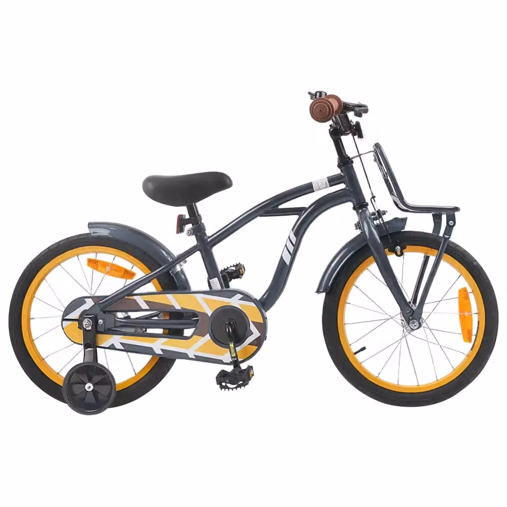Bicicletta per bambini da 16 pollici in metallo e gomma, colore grigio – 2