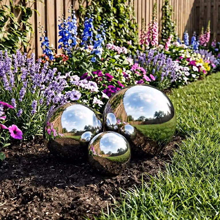 Set di 3 sfere decorative vidaXL in metallo argento, diametro: 20 cm