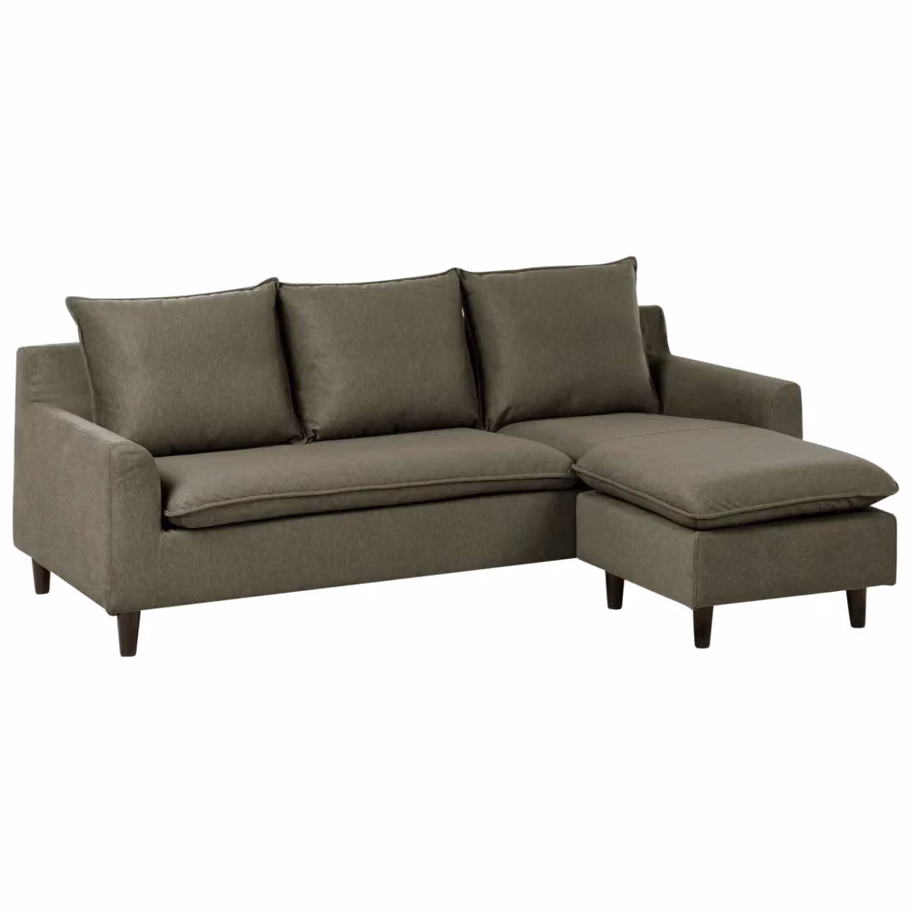 Divano angolare componibile BELIANI in velluto verde scuro lato sinistro con struttura in legno di gomma e seduta in schiuma L/P/H: 206 x 140 x 69 cm – 2