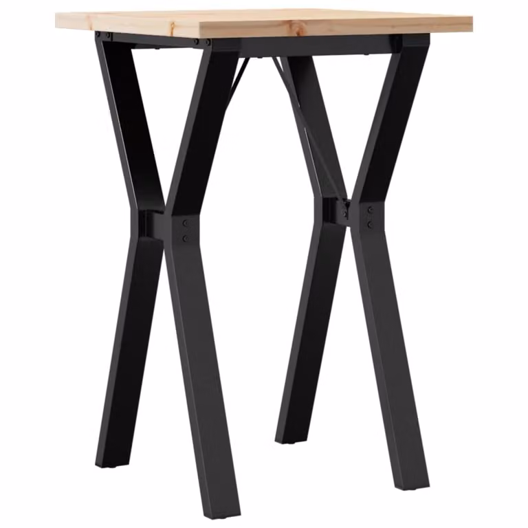Tavolo da Pranzo Telaio a Y 50x50x75,5 cm Legno Pino e Acciaio