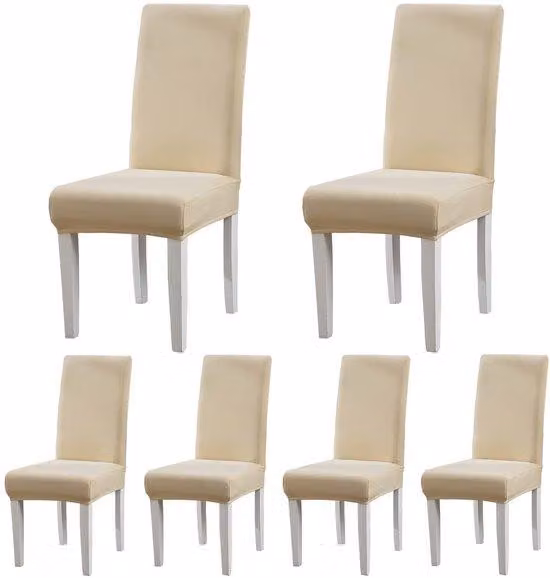 Set di coprisedie a forma di ottagono per la sala da pranzo - 6 pezzi - Protezione contro i graffi - Lavabile in lavatrice - Tessuto jacquard - Set di coprisedie a forma di ottagono