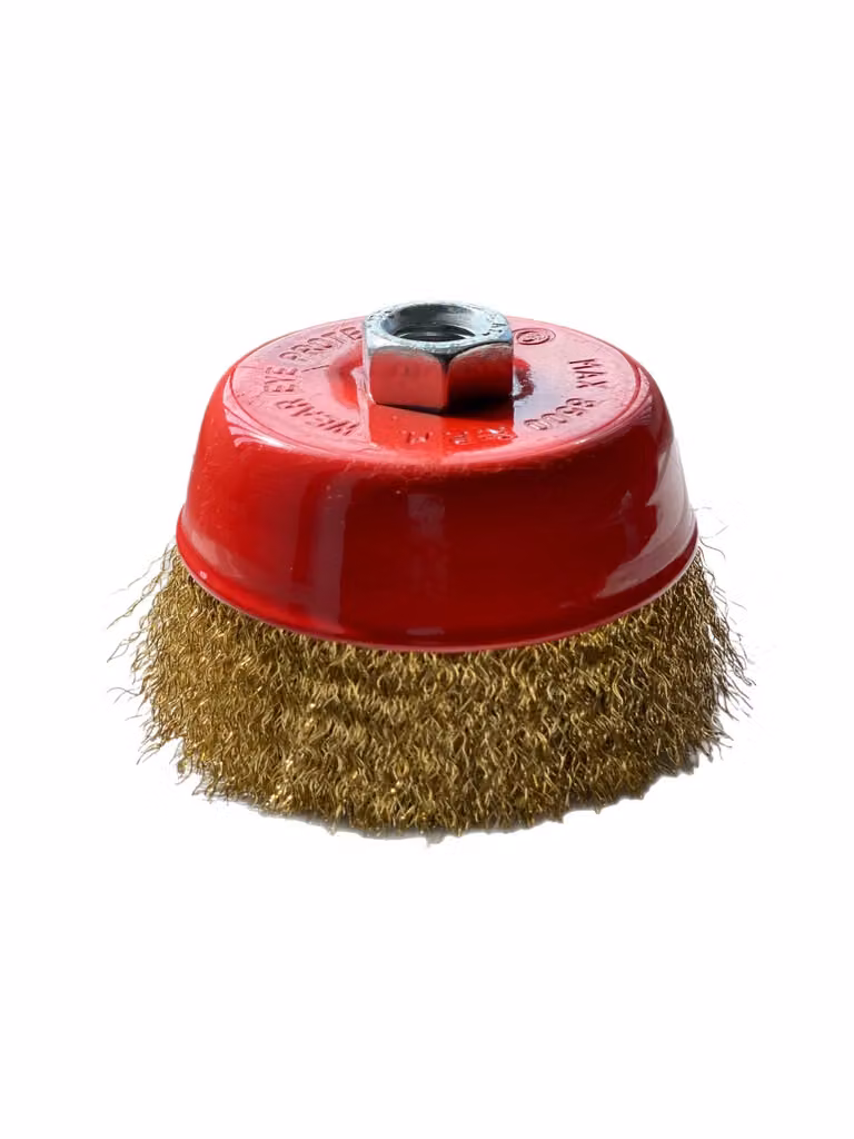 Spazzole Topf, 75 mm, a setole ondulate, spazzole metalliche, per smerigliatrici angolari e flessibili, confezione da 12 pezzi