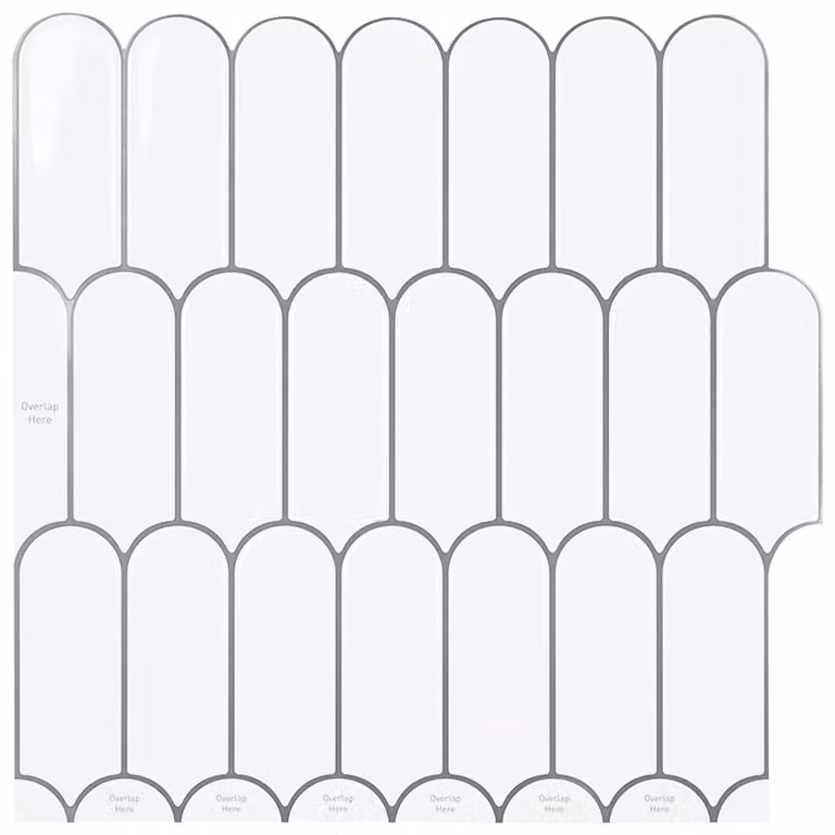 Set di 10 piastrelle effetto tile vidaXL in poliuretano, colore bianco e grigio, 30 x 30 cm