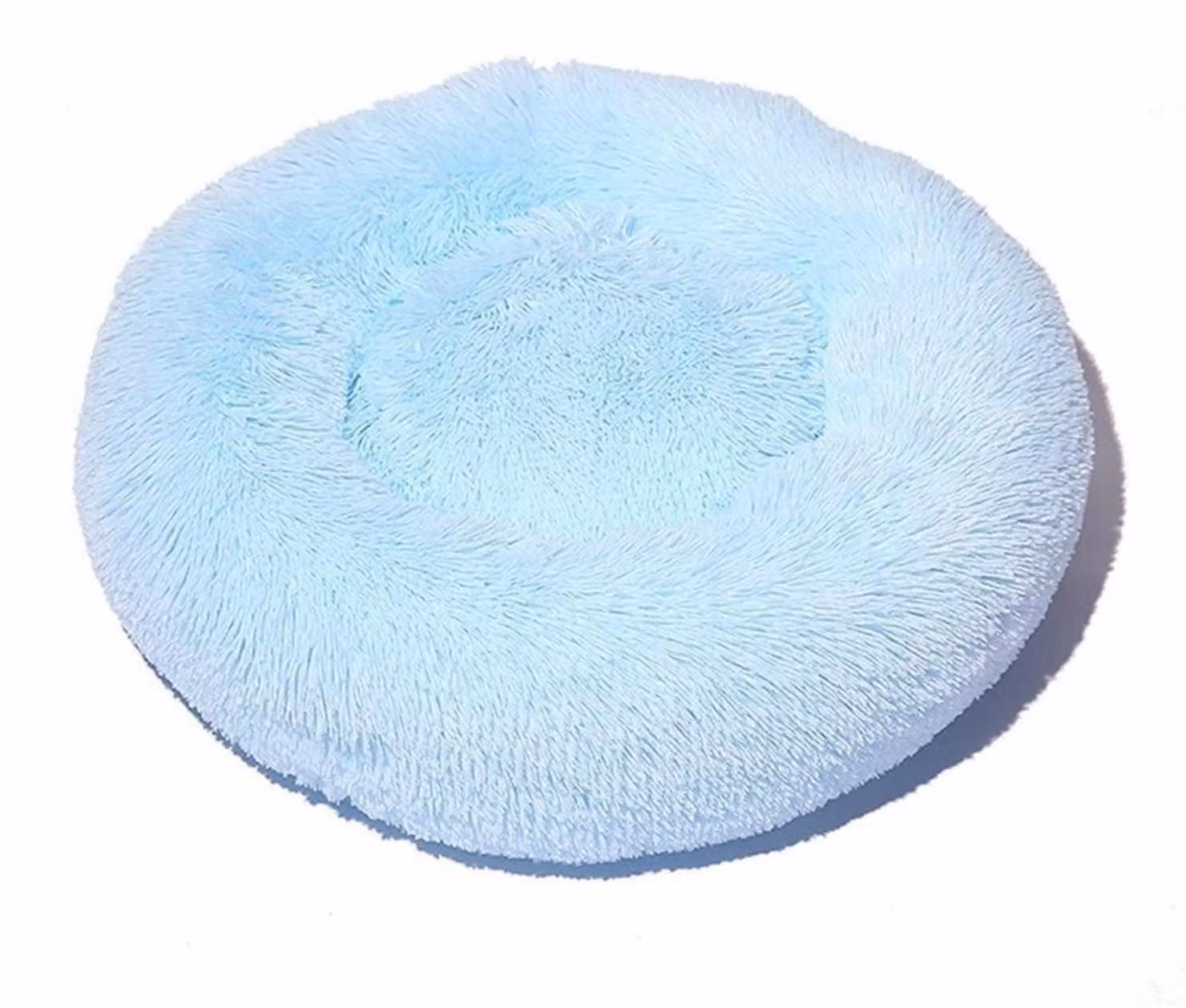 Cuccia per cani, cuccia per gatti, morbida, rotonda, in peluche, 40 cm, colore azzurro cielo