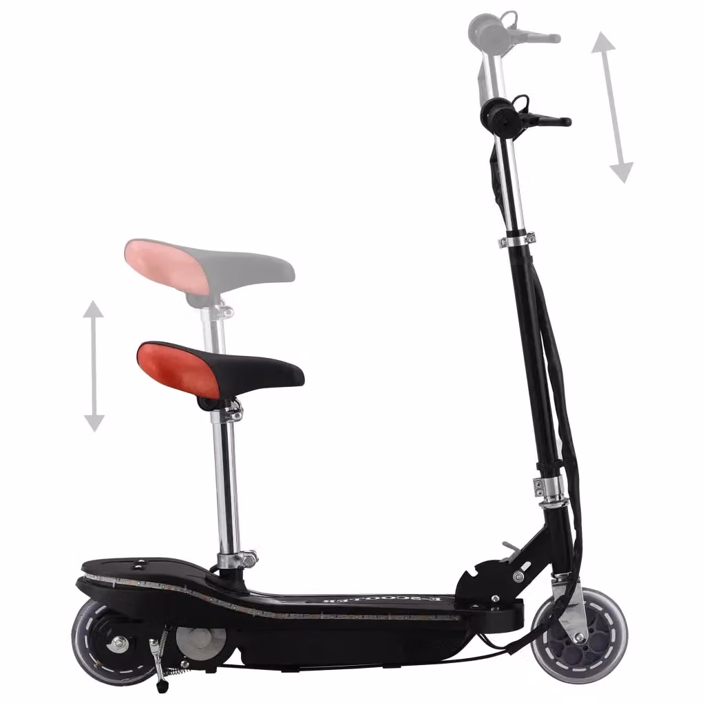 Monopattino elettrico pieghevole vidaXL con sella e LED nero – 2