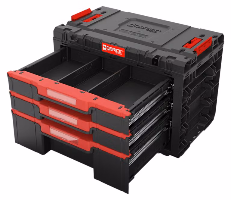 Qbrick System PRIME Drawer 3 Toolbox Basic cassetta degli attrezzi modulare con 3 cassetti 542 x 335 x 369 mm 22,6 l