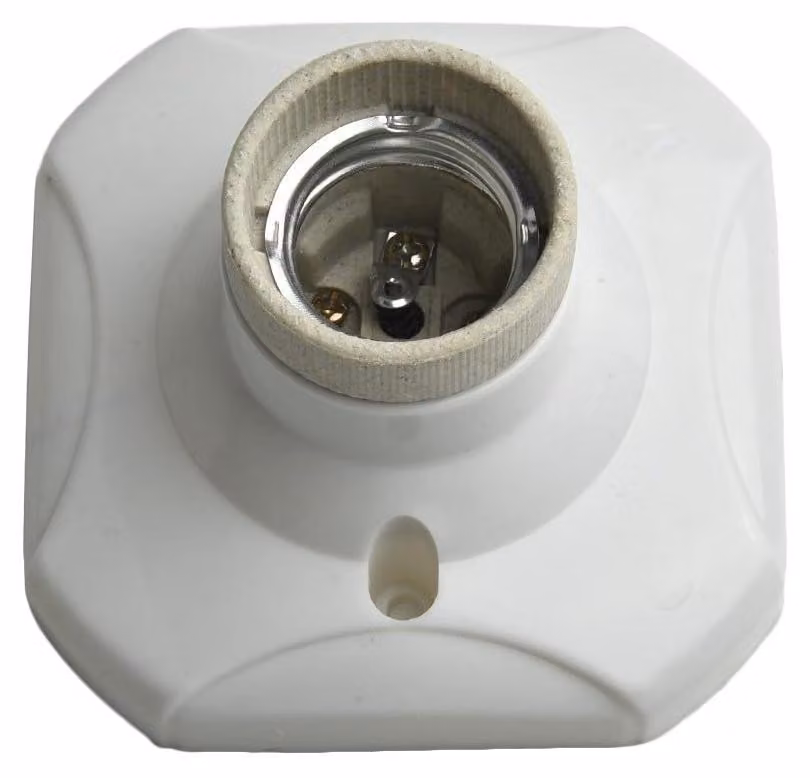 Portalampada in Vetroceramica E27, resistente alle alte temperature, colore bianco